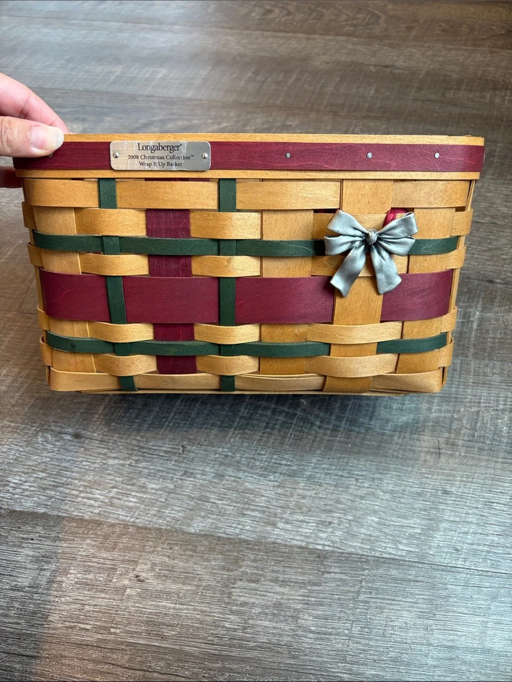 Longaberger 2008 Christmas Wrap It Up Basket Christmas w/ Protector